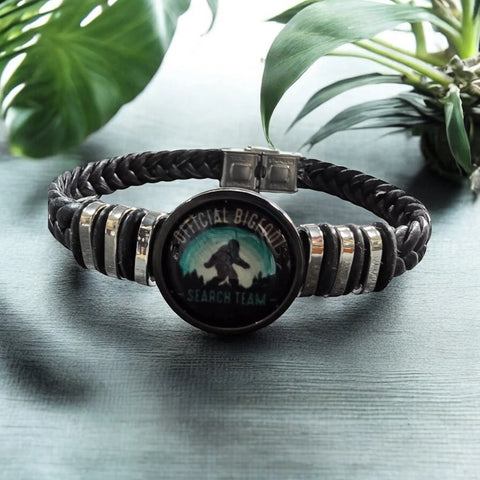 Handmade Leather Sasquatch Cuff Bracelet 7 to 9 Inch – Official Bigfoot Search Design | Made in USA Michelle Marie Boutique  Bracelets