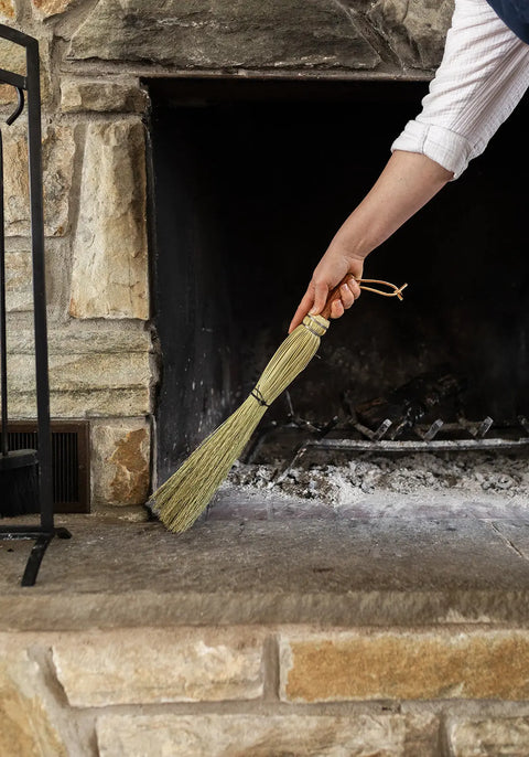 Handmade Natural Corn Fiber Fireplace Broom – Solid Wood Handle | Amish Craft | Made in USA Millstream Home  Homegoods