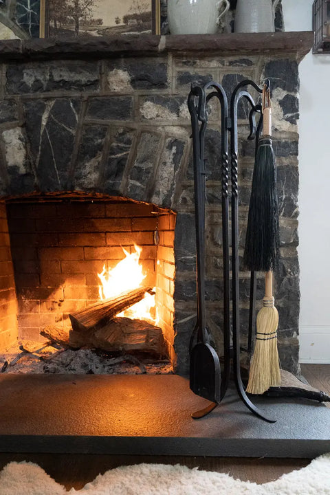 Handmade Natural Corn Fiber Fireplace Broom – Solid Wood Handle | Amish Craft | Made in USA Millstream Home  Homegoods