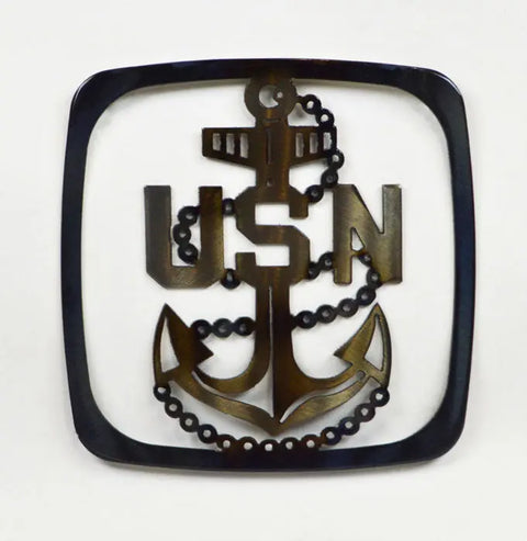 Handmade Navy Anchor Cast Iron Trivet – Heat-Resistant Kitchen Accent | Made in USA Veteran-Owned Knights Home Decor  item