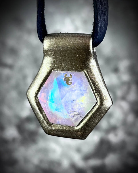 Handmade Opalescent Quartz Scorpio Zodiac Crystal Necklace – Adjustable Spiritual Talisman | Made in USA Become Spellbound  Quartz