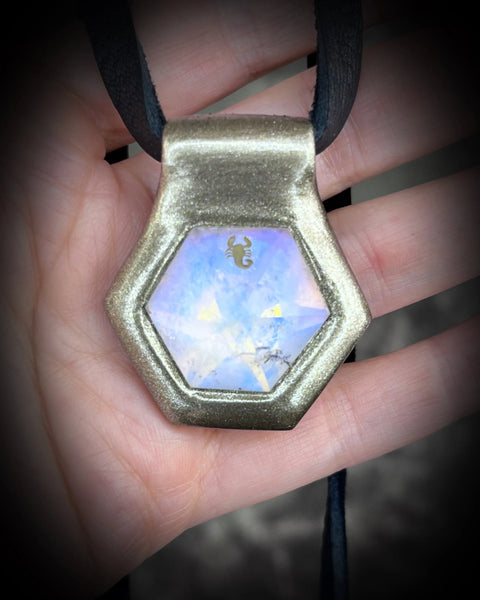 Handmade Opalescent Quartz Scorpio Zodiac Crystal Necklace – Adjustable Spiritual Talisman | Made in USA Become Spellbound  Quartz