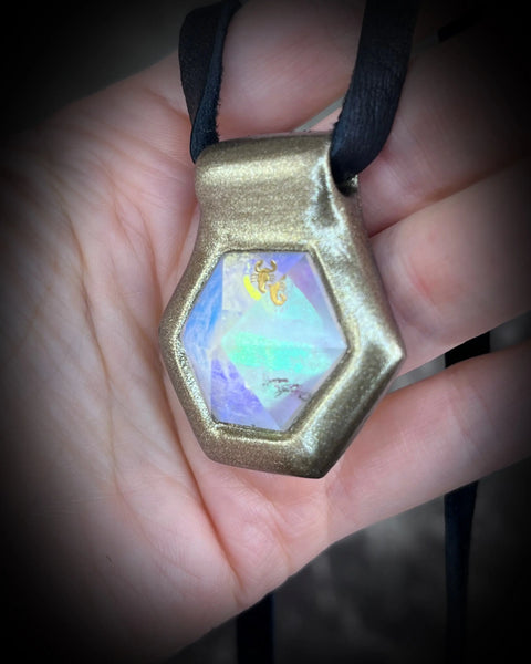 Handmade Opalescent Quartz Scorpio Zodiac Crystal Necklace – Adjustable Spiritual Talisman | Made in USA Become Spellbound  Quartz