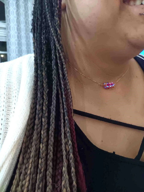 Handmade Pastel Swarovski Crystal Barrel Necklace 14K Rose Gold Filled – Lightweight Artisan Jewelry | Made in USA Alexa Martha Designs  Necklaces