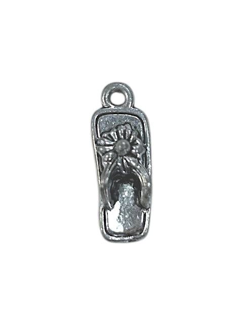 Handmade Pewter Flip Flop Charm With Floral Detail – Beach Jewelry Accessory | Made in USA Michelle Marie Boutique  Charms and Pendants