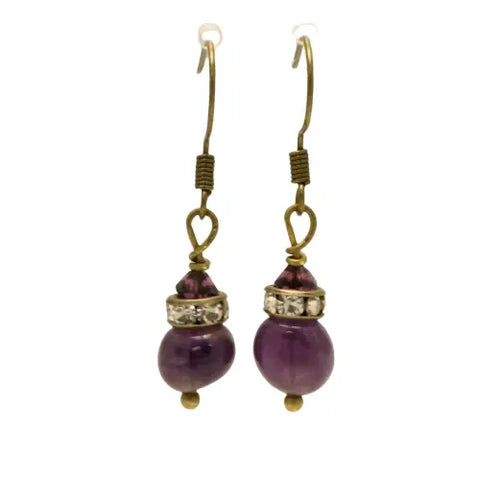 Handmade Purple Amethyst Drop Earrings – Stainless Steel Ear Wires – Versatile Style Options | Made in USA By Michelle Marie Boutique Michelle Marie Boutique  Earrings
