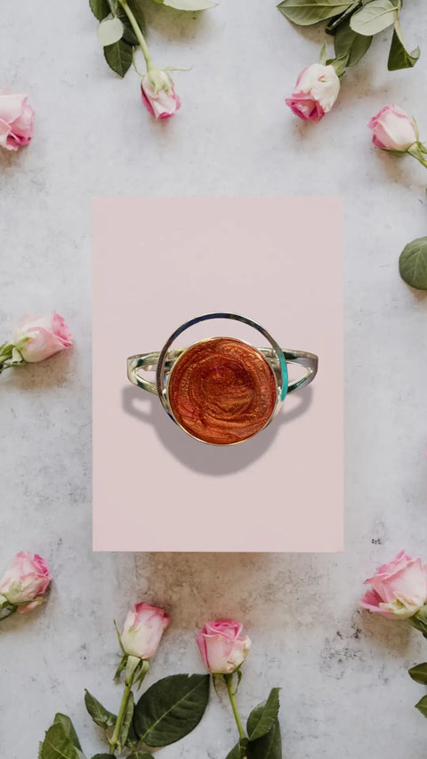 Handmade Resin Rose Cuff Bracelet – Adjustable Sterling Silver Plated Jewelry | Made in USA Gift Michelle Marie Boutique  Bracelets