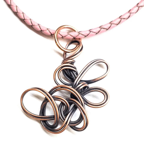 Handmade Reversible Copper Wire Coil Pendant 2x2 Inch – Antiqued Finish Artisan Jewelry | Assembled in USA Alexa Martha Designs  Necklace