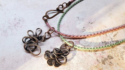 Handmade Reversible Copper Wire Coil Pendant 2x2 Inch – Antiqued Finish Artisan Jewelry | Assembled in USA Alexa Martha Designs  Necklace