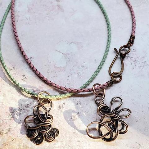 Handmade Reversible Copper Wire Coil Pendant 2x2 Inch – Antiqued Finish Artisan Jewelry | Assembled in USA Alexa Martha Designs  Necklace