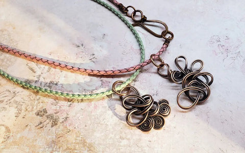 Handmade Reversible Copper Wire Coil Pendant 2x2 Inch – Antiqued Finish Artisan Jewelry | Assembled in USA Alexa Martha Designs  Necklace
