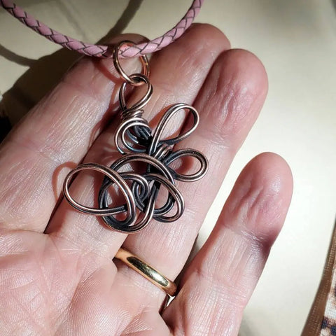 Handmade Reversible Copper Wire Coil Pendant 2x2 Inch – Antiqued Finish Artisan Jewelry | Assembled in USA Alexa Martha Designs  Necklace