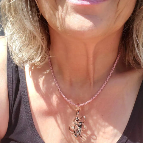 Handmade Reversible Copper Wire Coil Pendant 2x2 Inch – Antiqued Finish Artisan Jewelry | Assembled in USA Alexa Martha Designs  Necklace