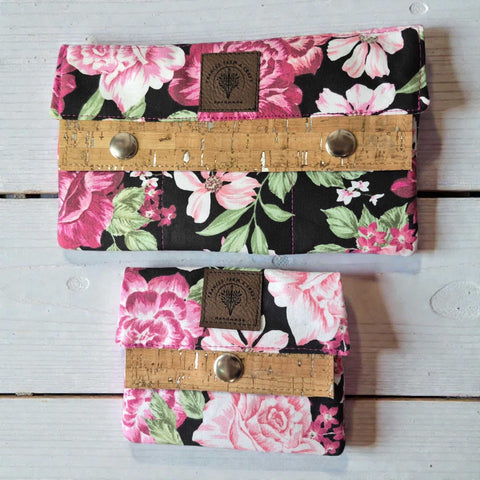 Handmade Rose Quartz Floral Wallets for Women – Small 4x4.5 Inch & Regular 4.5x7.5 Inch | Made in USA Frances Farm & Craft  Wallet