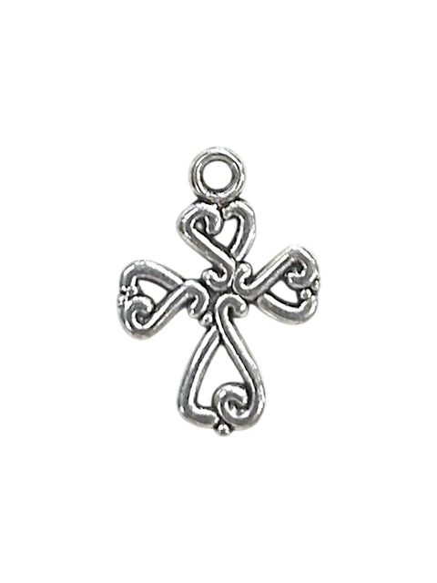 Handmade Silver Pewter Cross Charm Pendant – Spiritual Jewelry Accessory | Made in USA Michelle Marie Boutique  Charms and Pendants