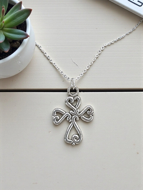 Handmade Silver Pewter Cross Charm Pendant – Spiritual Jewelry Accessory | Made in USA Michelle Marie Boutique  Charms and Pendants
