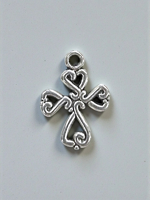Handmade Silver Pewter Cross Charm Pendant – Spiritual Jewelry Accessory | Made in USA Michelle Marie Boutique  Charms and Pendants