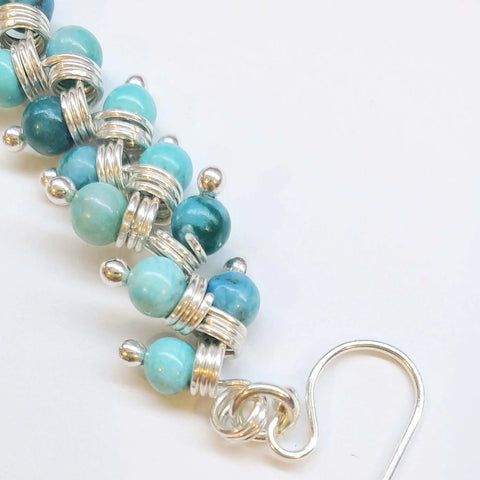 Handmade Sterling Silver Turquoise Jasper Earrings – Wire Wrapped Design | Made in USA Alexa Martha Designs  Earrings