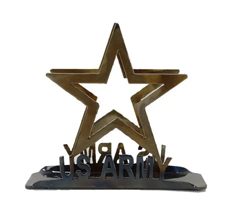 Handmade US Army Napkin Holder – Heat-Treated Metal Design | Veteran Owned | Made in USA Knights Home Decor  item