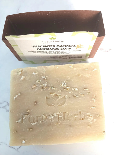 Handmade Unscented Oatmeal Soap Bar 4.5oz – Gentle Care | Handcrafted in USA Forev'Herbs  Handmade Soap