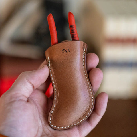 Handmade Veg-Tanned Leather Tool Sheath for 5 Inch Knipex Pliers – Durable Tool Storage | Made in USA KC Laser Co 
