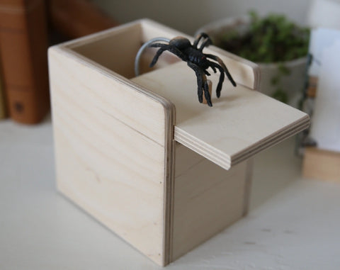 Handmade Wooden Spider Prank Box 4.75 Inch – Lifelike Surprise Toy | Amish Crafted in USA Amish Toy Box  Wooden Toys