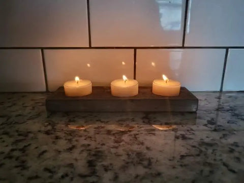 Handmade Wooden Tea Light Candle Holder – Custom Black Walnut, Cherry & Oak Decor | Made in USA MorninWood Candles  Tea Lite Holder