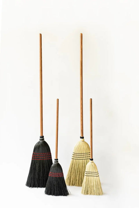 Handwoven Amish Broom With Solid Oak Handle – 56x12 Inch Durable Corn Fiber Sweeper | Made in USA Millstream Home  Homegoods