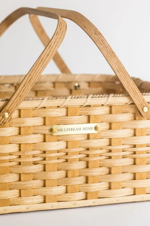 Handwoven Amish Gardening Basket 17x12x7 Inch With Wooden Handles – Durable Farmhouse Decor | Made in USA Millstream Home  Baskets