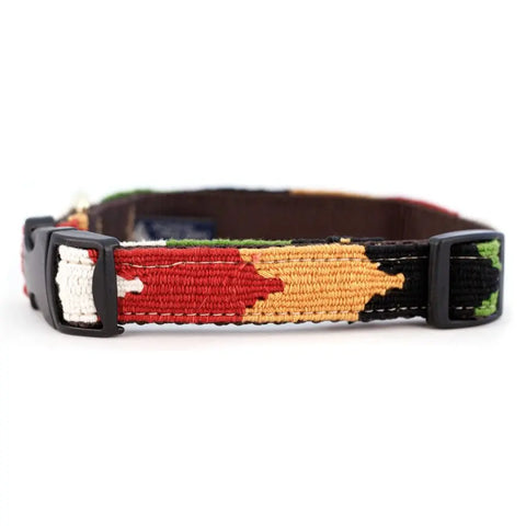 Handwoven Chevron Dog Collar ¾ Inch Side Release With Durable Nylon Backing | Made in USA Auburn Leathercrafters  item