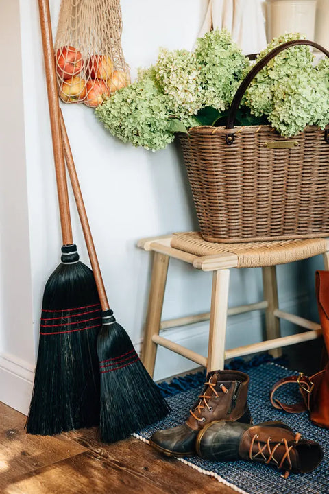 Handwoven Child’s Broom 32 x 12 Inch – Natural Broom Corn with Solid Oak Handle | Made in USA Millstream Home  Homegoods