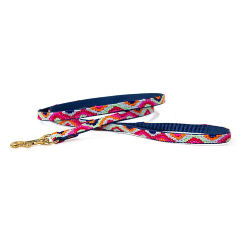 Handwoven Colorful Dog Leash With Durable Nylon Backing And Brass Hardware – Standard 6 Foot Lead | Made In USA Auburn Leathercrafters  item