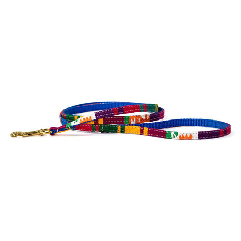 Handwoven Colorful Dog Leash – Durable Nylon Backing with Brass Hardware | Made in USA Artisan Pet Leash Auburn Leathercrafters  item