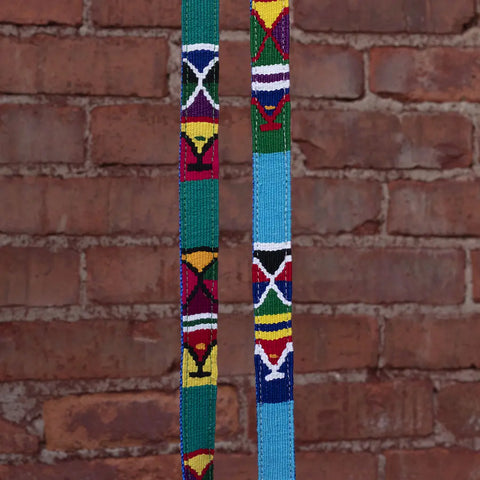 Handwoven Colorful Dog Leash – Durable Nylon Webbing with Brass Hardware | Handmade in USA Auburn Leathercrafters  item