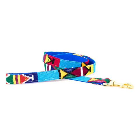 Handwoven Colorful Dog Leash – Durable Nylon Webbing with Brass Hardware | Handmade in USA Auburn Leathercrafters  item