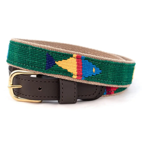 Handwoven Cotton Webbing Belt With Soft Leather Ends – Durable Summer Style | Made In USA Auburn Leathercrafters  item