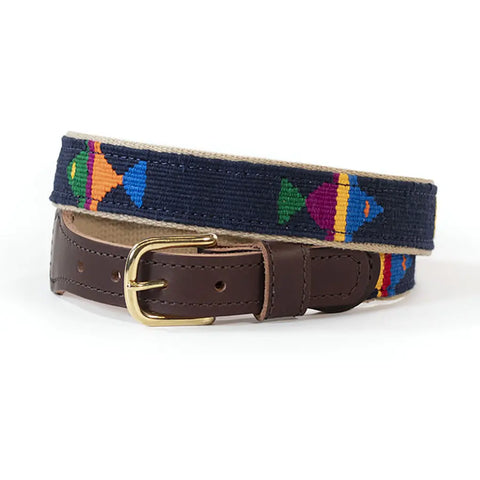 Handwoven Cotton Webbing Belt With Soft Leather Ends – Durable Summer Style | Made In USA Auburn Leathercrafters  item