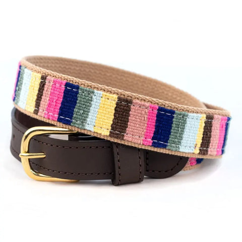 Handwoven Cotton and Leather Belt 1.25 Inch Wide – Durable Casual Accessory | Made in USA Auburn Leathercrafters  item