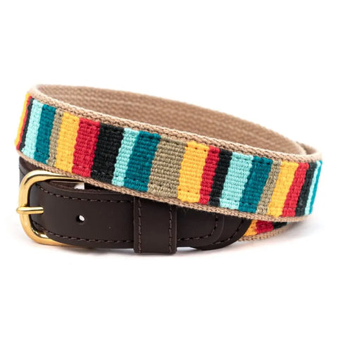 Handwoven Cotton and Leather Belt 1.25 Inch Wide – Durable Casual Accessory | Made in USA Auburn Leathercrafters  item
