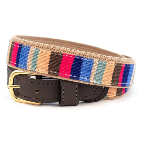 Handwoven Cotton and Leather Belt 1.25 Inch Wide – Durable Casual Accessory | Made in USA Auburn Leathercrafters  item