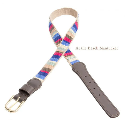 Handwoven Cotton and Leather Belt 1.25 Inch Wide – Durable Casual Accessory | Made in USA Auburn Leathercrafters  item