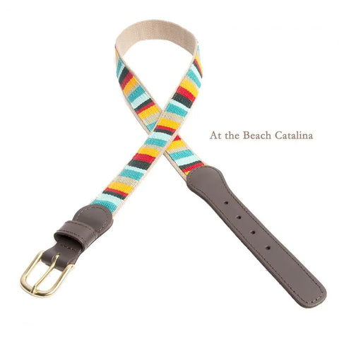 Handwoven Cotton and Leather Belt 1.25 Inch Wide – Durable Casual Accessory | Made in USA Auburn Leathercrafters  item