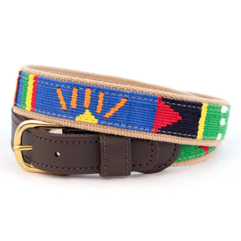 Handwoven Cotton and Leather Belt – Durable Summer Accessory | Made in USA Auburn Leathercrafters  item