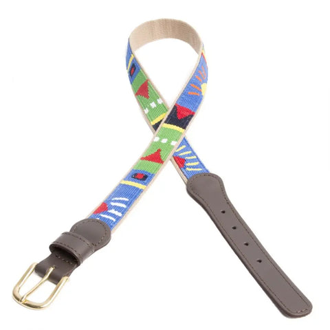 Handwoven Cotton and Leather Belt – Durable Summer Accessory | Made in USA Auburn Leathercrafters  item