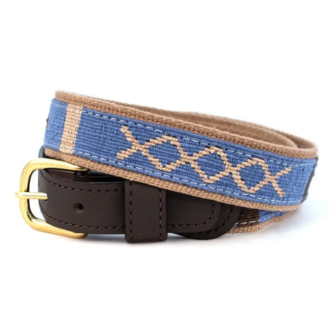 Handwoven Cotton and Leather Casual Belt 1-1/4 Inch Wide – Durable Brass Buckle | Made in USA Auburn Leathercrafters  item