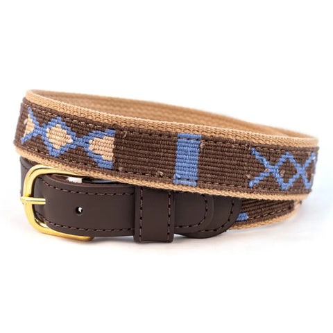 Handwoven Cotton and Leather Casual Belt 1-1/4 Inch Wide – Durable Brass Buckle | Made in USA Auburn Leathercrafters  item
