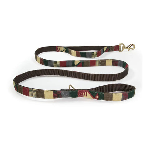 Handwoven Double Handle Dog Leash 5-Foot – Durable Nylon Webbing with Brass Hardware | Made in USA Auburn Leathercrafters  item