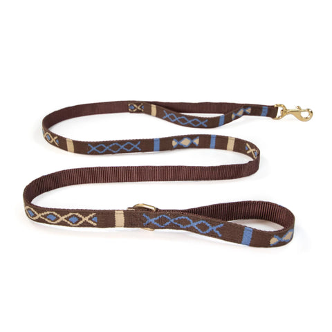 Handwoven Double Handle Dog Leash 5 Ft – Durable Nylon Traffic Lead | Made in USA with Brass Hardware Auburn Leathercrafters  item