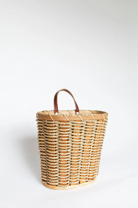 Handwoven Mail Organizer Basket 8x8x3 Inch with Leather Handle – Amish Craftsmanship | Made in USA Millstream Home  Baskets