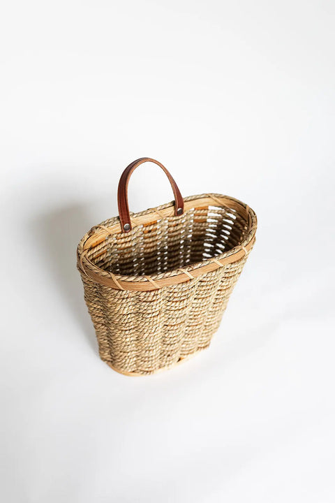Handwoven Mail Organizer Basket 8x8x3 Inch with Leather Handle – Amish Craftsmanship | Made in USA Millstream Home  Baskets